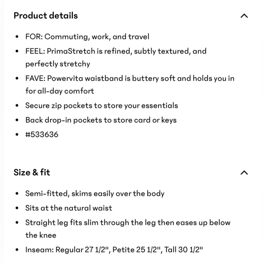 Athleta Navy Endless Pants Sz 0 Work Travel Athleisure Straight Leg High Rise - Picture 16 of 16